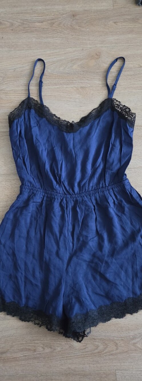 Blue lace romper